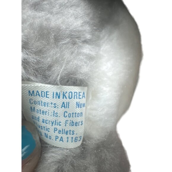 Vintage Acme Premium Supply Corp Raccoon Plush Toy Gray & Black Red Ribbon Made - Picture 6 of 7